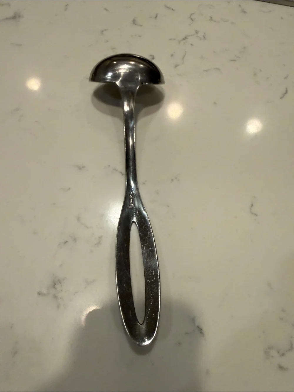 Bran Stainless Steel Gravy Ladle Modernist Open Handle Serving Spoon 8”